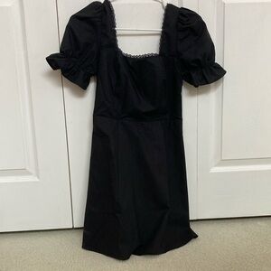 Elegant Black Puff Sleeve Dress